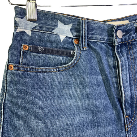 GAP‎ Blue Denim Super High Rise Stars & Bandana Jean Shorts - Picture 3 of 10